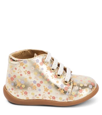 Baby Stand-Up metallic leather booties | Pom d'Api
