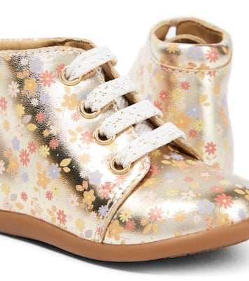Baby Stand-Up metallic leather booties | Pom d'Api