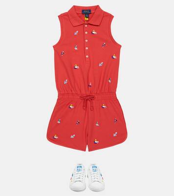 Embroidered cotton playsuit | Polo Ralph Lauren Kids