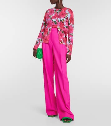 Floral cotton-blend cardigan | Oscar de la Renta