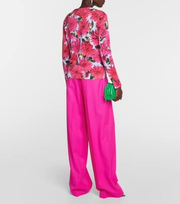 Floral cotton-blend cardigan | Oscar de la Renta