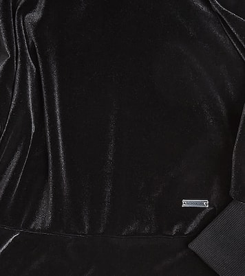 Tulle-trimmed velvet hoodie | Monnalisa