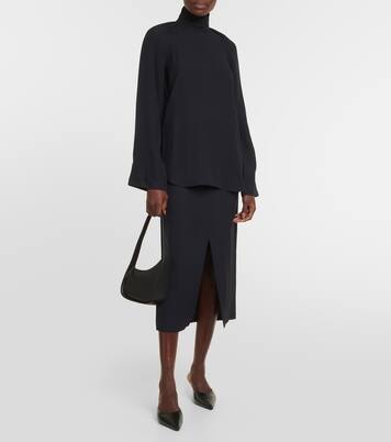 High-neck satin blouse | Toteme