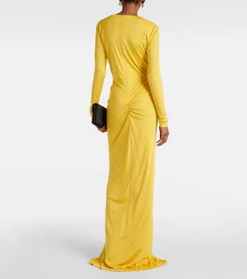 Brienne gathered jersey gown  | Costarellos