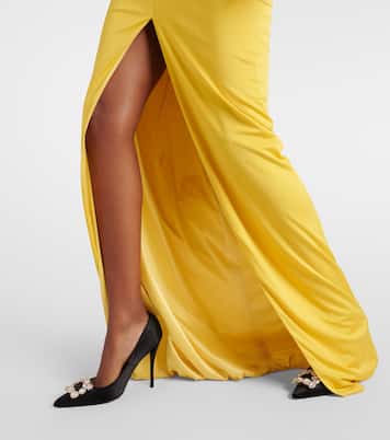 Brienne gathered jersey gown  | Costarellos