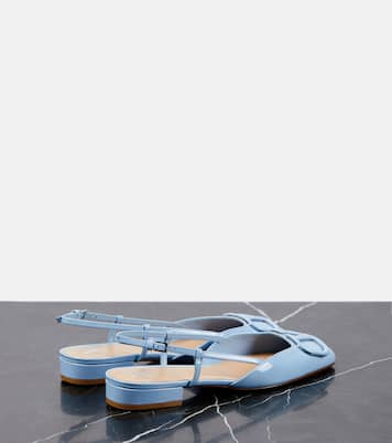 VLogo Signature leather slingback flats | Valentino Garavani