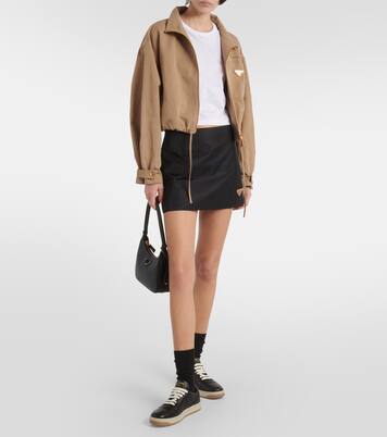 Downtown leather low-top sneakers  | Prada