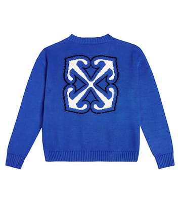 Logo cotton sweater | Off-White Kids