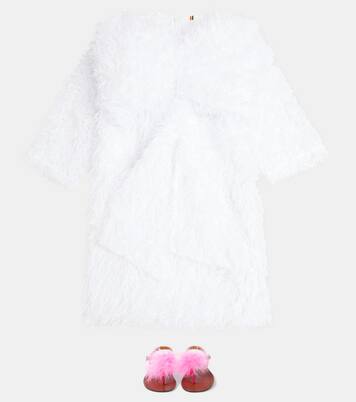 Bow-detail faux feather dress | Caroline Bosmans