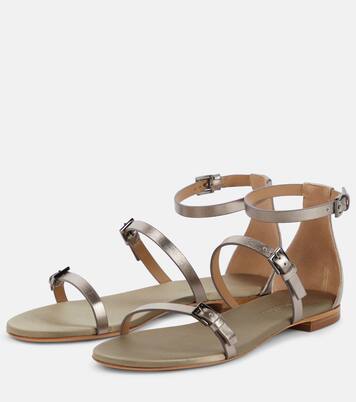 Sandalen aus Metallic-Leder | Max Mara