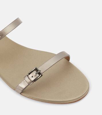 Sandalen aus Metallic-Leder | Max Mara