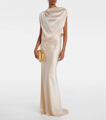 Draped silk satin top | The Sei