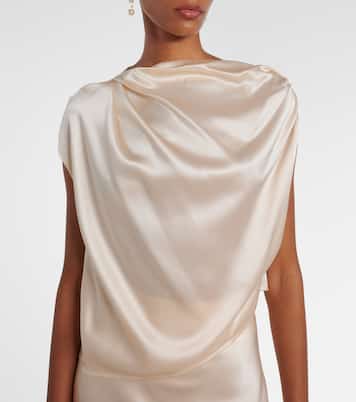 Draped silk satin top | The Sei