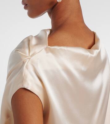 Draped silk satin top | The Sei