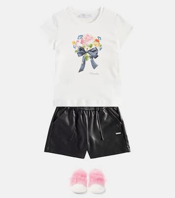 Printed cotton-blend T-shirt | Monnalisa