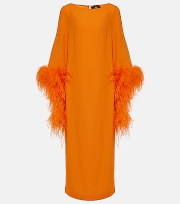 Robe midi Del Lago en crêpe à plumes | Taller Marmo