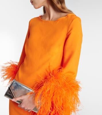 Robe midi Del Lago en crêpe à plumes | Taller Marmo