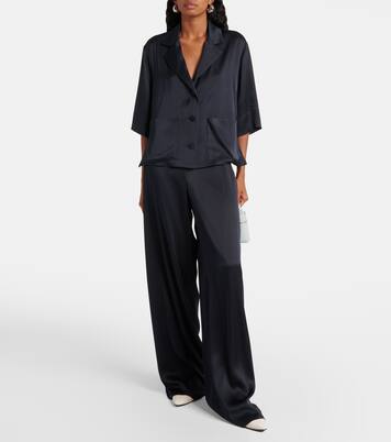 Pantalon ample Dresden en satin de soie | Loro Piana