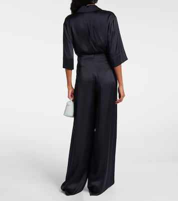 Pantalon ample Dresden en satin de soie | Loro Piana