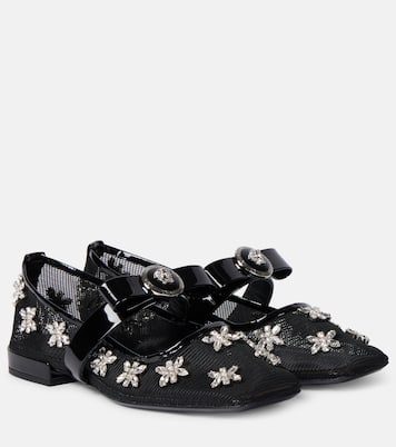  Gianni Ribbon embellished ballet flats | Versace