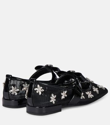  Gianni Ribbon embellished ballet flats | Versace