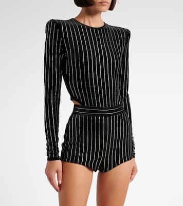 Body aus Samt mit Kristallen | Alex Perry