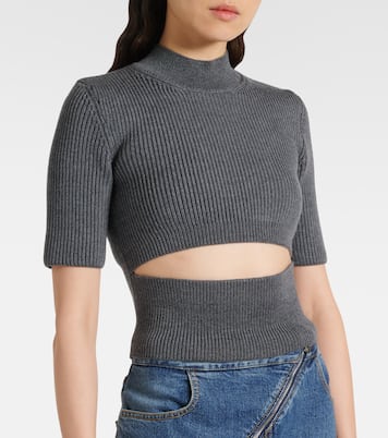 Top in misto lana a coste con cut-out | Alaïa