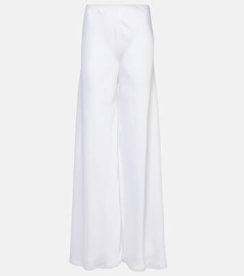 Pantalon droit à taille haute en satin | Norma Kamali