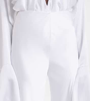 Pantalon droit à taille haute en satin | Norma Kamali