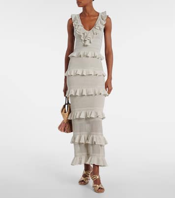 Abito lungo Crush Frilled in maglia | Zimmermann