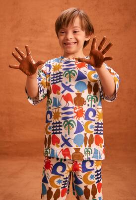 Printed cotton T-shirt | Fábula