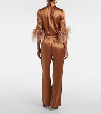 Pantalones anchos de satén de seda | Dolce&Gabbana