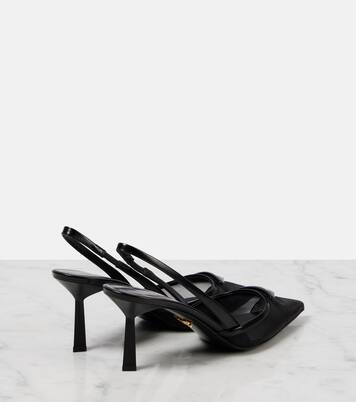 Pumps slingback 75 in mesh e pelle | Prada