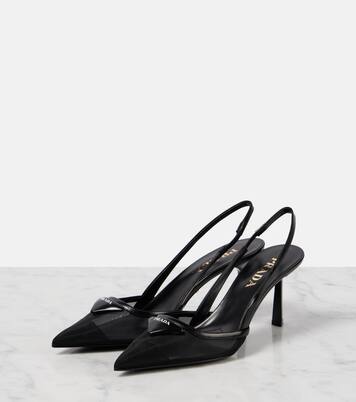 Pumps slingback 75 in mesh e pelle | Prada