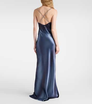 Abito lungo autunnale con cristalli | Ralph Lauren Collection