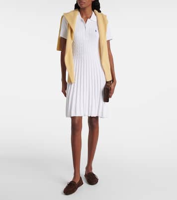 Cable-knit cotton-blend polo dress | Polo Ralph Lauren