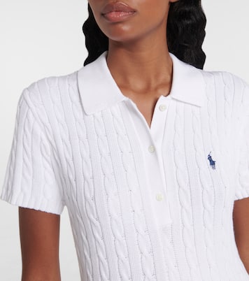 Cable-knit cotton-blend polo dress | Polo Ralph Lauren