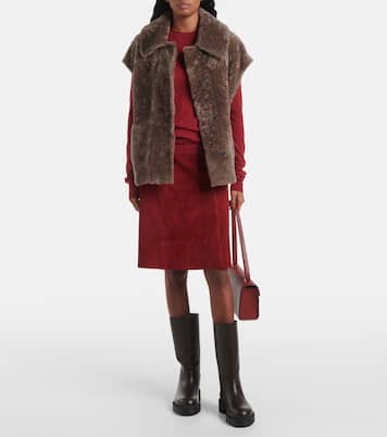 Midirock aus Veloursleder | Joseph