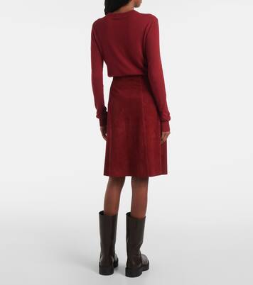 Midirock aus Veloursleder | Joseph