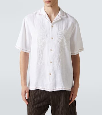 Chemise Flavio brodée en lin | Frescobol Carioca