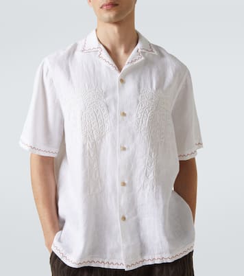 Chemise Flavio brodée en lin | Frescobol Carioca