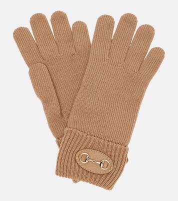 Horsebit ribbed-knit wool gloves | Gucci