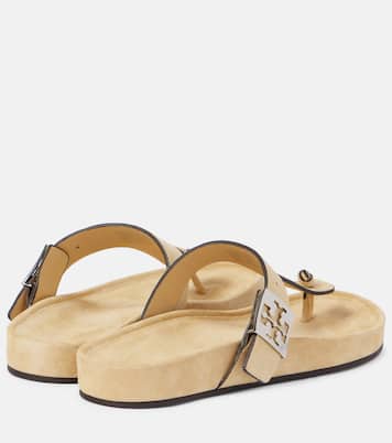 Sandalen Double T aus Veloursleder | Tory Burch