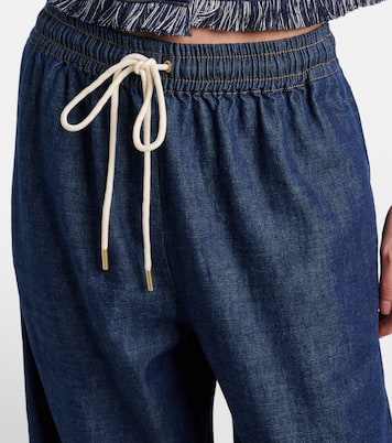 Rhiannon fringed denim wide-leg jeans | Zimmermann