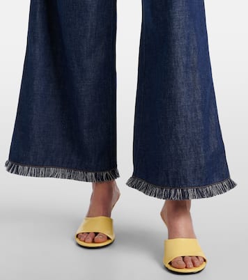 Rhiannon fringed denim wide-leg jeans | Zimmermann
