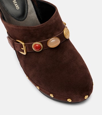 Giana embellished suede platform mules | Veronica Beard