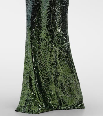 Robe longue en soie mélangée à sequins | Elie Saab