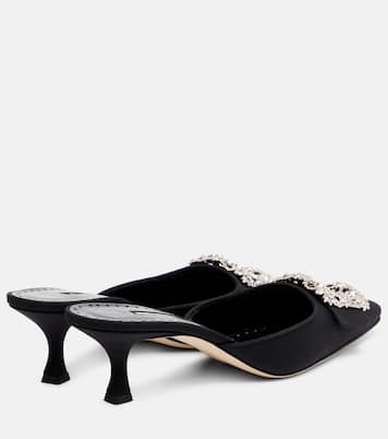Maysale Jewel 50 crêpe de chine mules | Manolo Blahnik