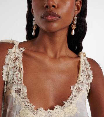 Orecchini pendenti con cristalli | Self-Portrait