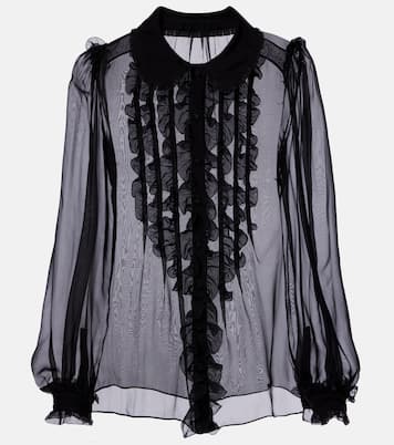 Ruffled sheer silk blouse | Dolce&Gabbana